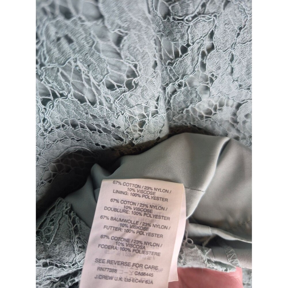 J. Crew Pamela Dress,  Leavers Lace, Shale Green Size 6 - Picture 12 of 13